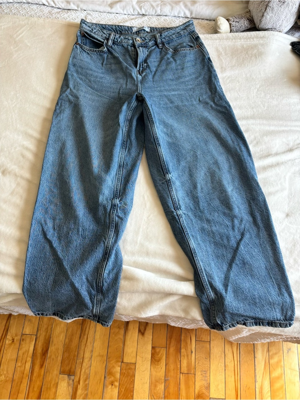 Ardene Wide-Leg Flare Jeans in Light Blue Denim